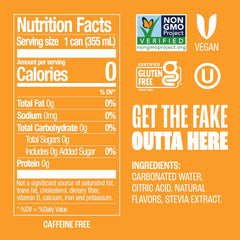 Zevia Zero Sugar Soda, Orange, 12 oz Cans (8-Pack) – Naturally Sweetened, Non-GMO Project Verified, Gluten-Free, Vegan