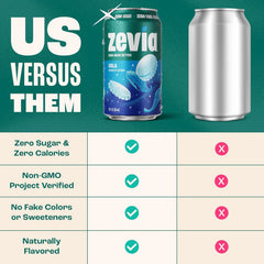 Zevia Zero Sugar Soda, Cola, 16 oz Cans (12-Pack) – Naturally Sweetened, Non-GMO Project Verified, Gluten-Free, Vegan