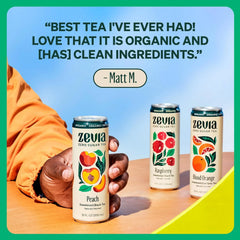 Zevia Zero Sugar Tea, Earl Grey Tea Blood Orange, 12 oz Cans (12-Pack) – Naturally Sweetened, Zero Calorie Sugar Free - Non-GMO Project Verified, Gluten-Free, Vegan