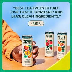 Zevia Zero Sugar Tea, Black Tea with Raspberry, 12 oz Cans (12-Pack) – Naturally Sweetened, Zero Calorie Sugar Free - Non-GMO Project Verified, Gluten-Free, Vegan