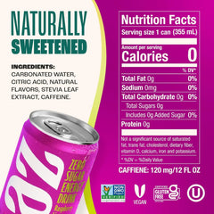 Zevia Zero Sugar Energy Drink,Raspberry Lime,12 oz Cans – Naturally Sweetened,Zero Calorie Sugar Free Energy - Non-GMO Project Verified,Gluten-Free,Vegan,(Pack of 24)