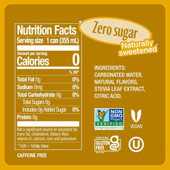 Zevia Zero Sugar Soda,Cream Soda,16 oz Cans – Naturally Sweetened,Non-GMO Project Verified,Gluten-Free,Vegan,(Pack of 24)