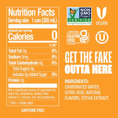 Zevia Zero Sugar Soda, Orange, 12 oz Cans (24-Pack) – Naturally Sweetened, Non-GMO Project Verified, Gluten-Free, Vegan