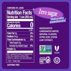 Zevia Zero Sugar Soda,Grape,16 oz Cans – Naturally Sweetened,Non-GMO Project Verified,Gluten-Free,Vegan,(Pack of 24)